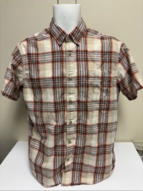 Eddie Bauer Plaid Short Sleeve Sz L